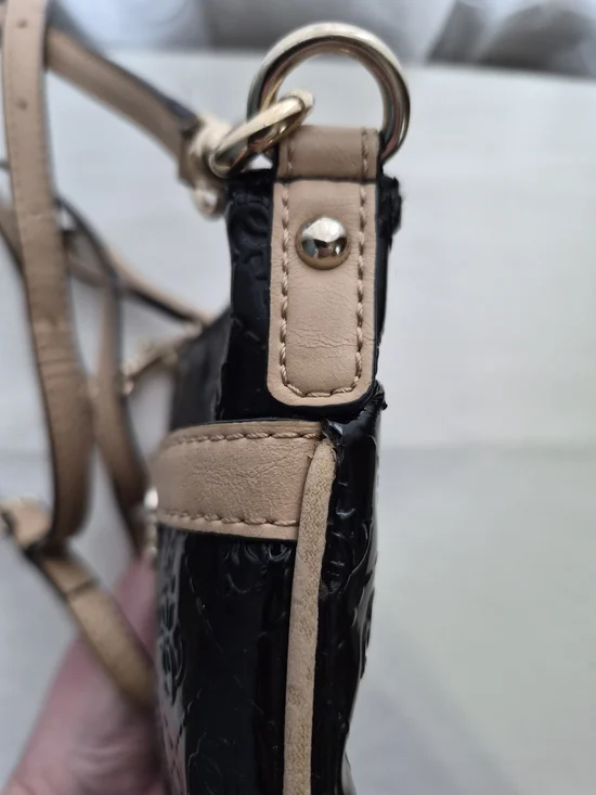 GUESS Reiko Black Patent Crossbody - Picture 8 of 11